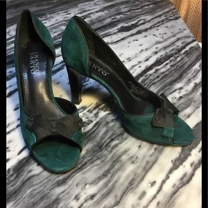 Franco Sarto green leather 3 in heel /7.5